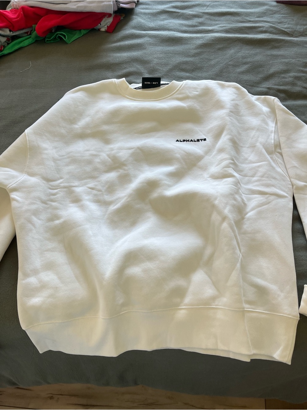 Alphalete White Minimal Logo Crewneck Sweatshirt